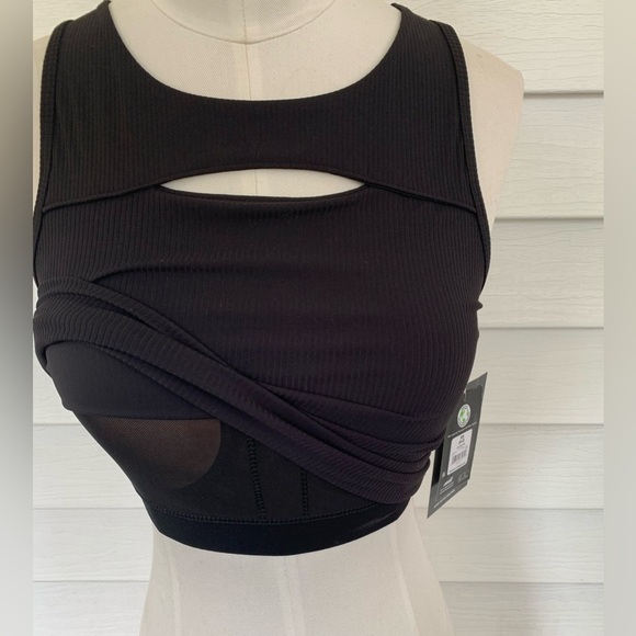 Avia Women’s BLACK ASYM RIB BRA TANK TOP SIZE XS NWT - Picture 2 of 4